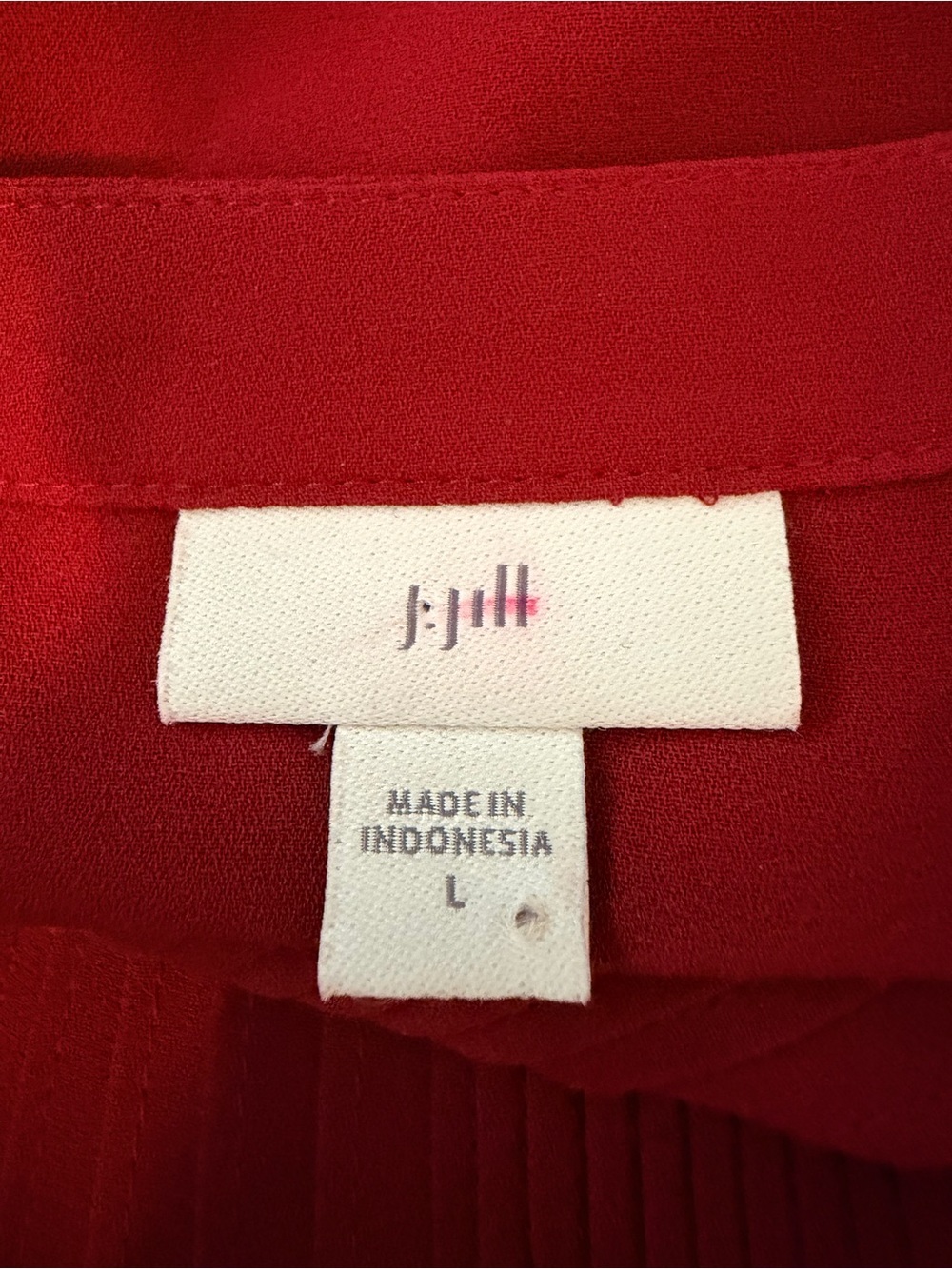 J. Jill Ruby Red Pleated Button-Down Blouse - Picture 4 of 5